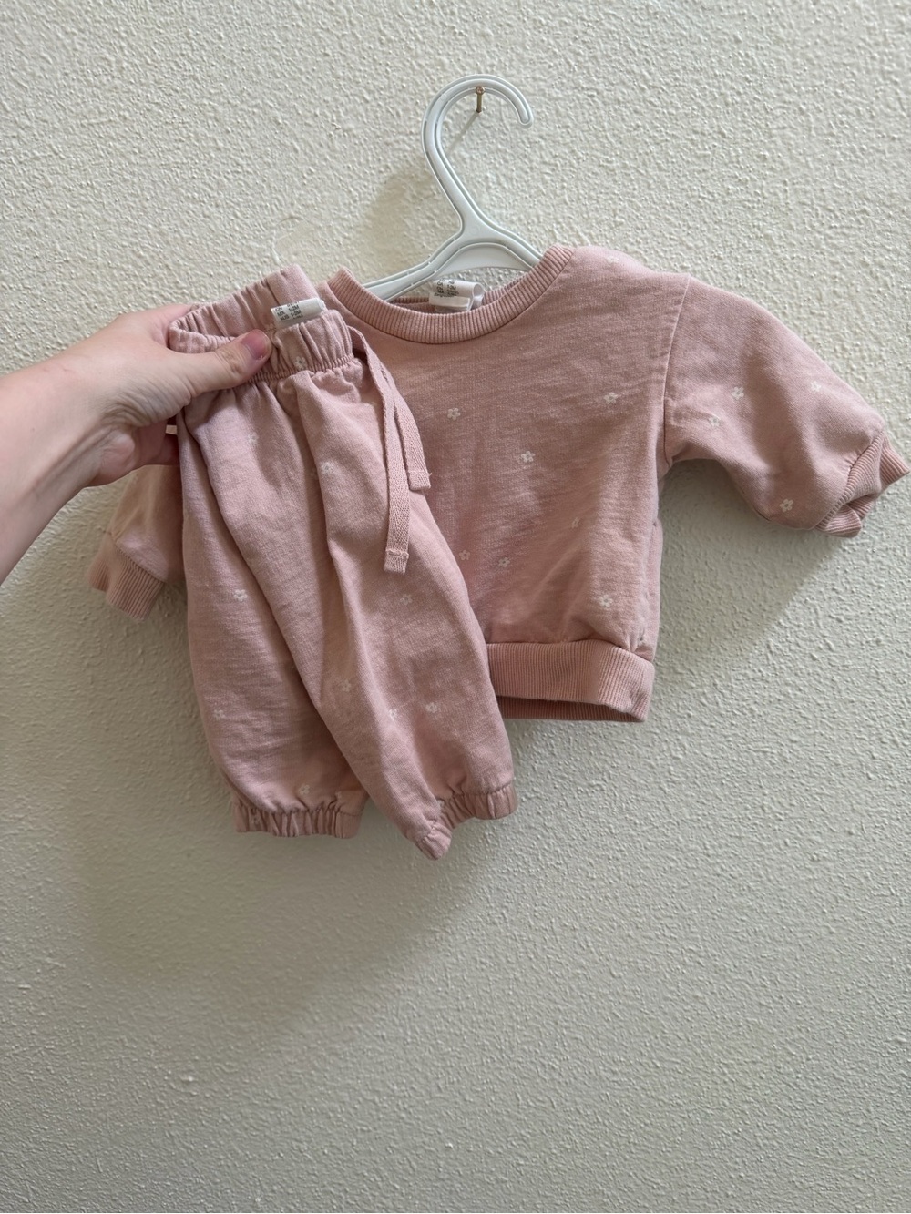 H&M Blush Pink Sweatshirt and Jogger Set